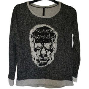 Heart-N-Crush Skull Terrycloth Sweatshirt Size XS